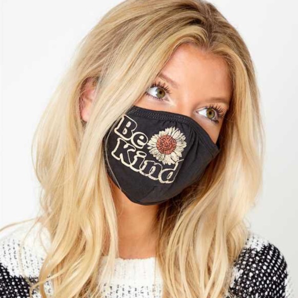 3 Pack Cloth Face Masks - Sunflower Be Kind Cotton - Picture 4 of 4